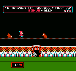 Circus Charlie screenshot 5 for Famicom